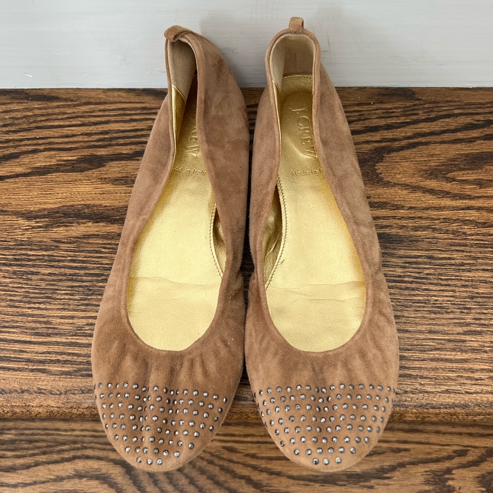 J.Crew Suede CeCe Studded Ballet Flat- 8.5